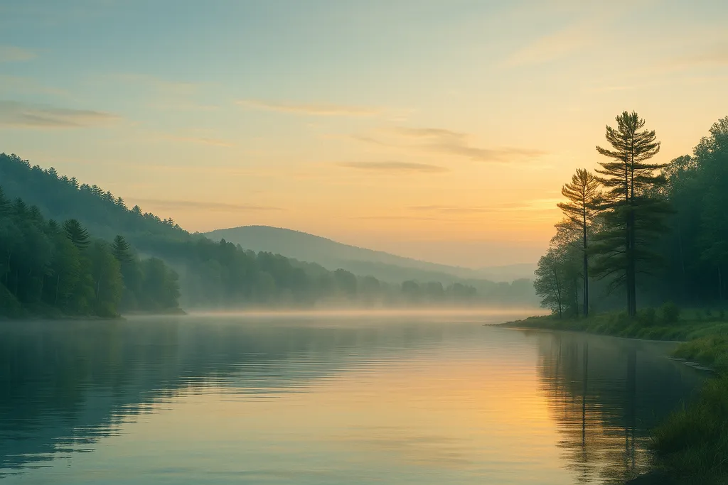 Massachusetts forest landscape - peaceful nature setting